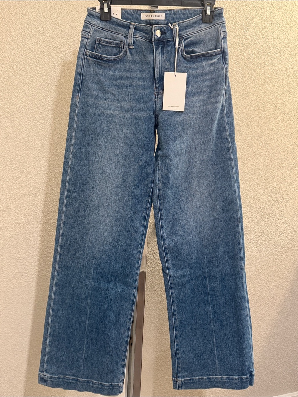 Flying Monkey Wide Leg Jeans in Medium Blue Wash